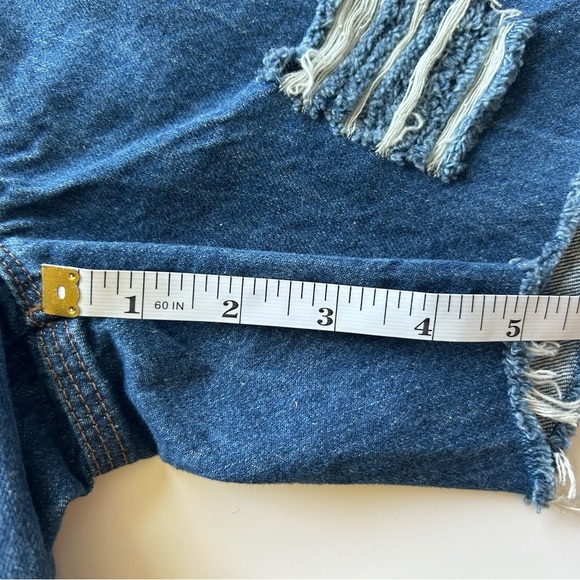 Madewell Denim Distressed Shorts - Dark Wash - Sz 24 - Picture 5 of 8